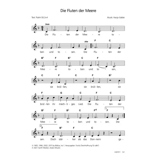 Produktbild des Artikels Die Fluten der Meere (Noten - Download)