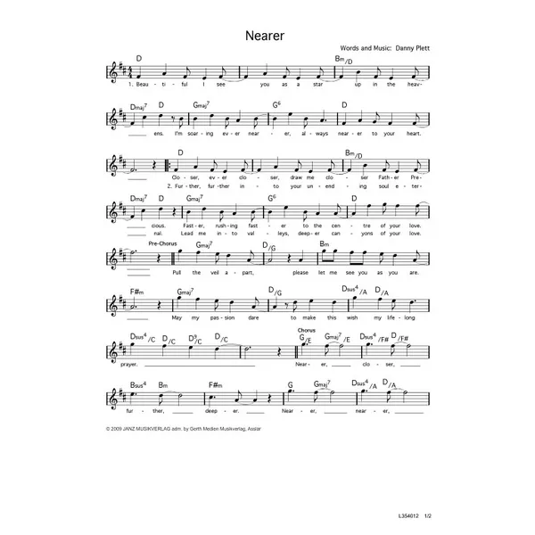 Produktbild des Artikels Nearer (Noten - Download)