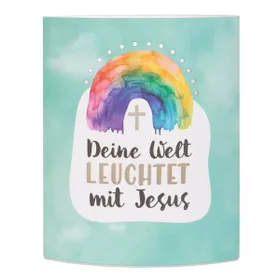 Produktbild des Artikels LED-Papierleuchte - Deine Welt leuchtet mit Jesus! ()