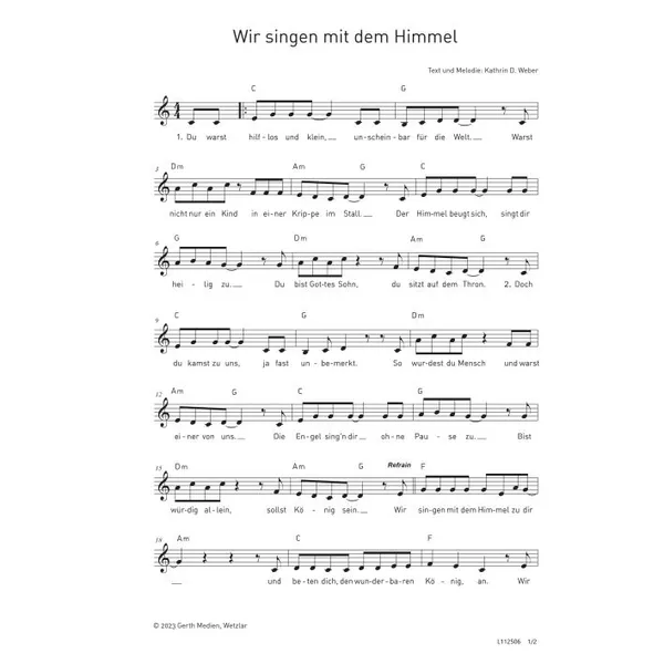 Produktbild des Artikels Wir singen mit dem Himmel (Noten - Download)