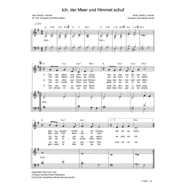 Produktbild des Artikels Ich, der Meer und Himmel schuf (Noten - Download)