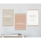 Stimmungsbild zu Poster A3 "Glaube, Hoffnung, Liebe" - 3er Set