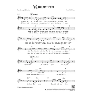Produktbild des Artikels Du bist frei (einstimmig) (Noten - Download)