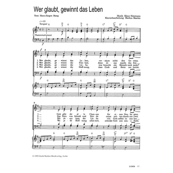 Produktbild des Artikels Wer glaubt, gewinnt das Leben (Noten - Download)