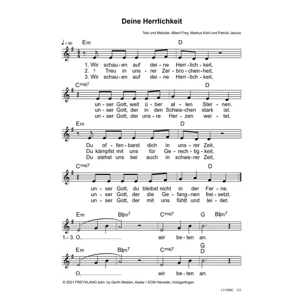 Produktbild des Artikels Deine Herrlichkeit (Noten - Download)