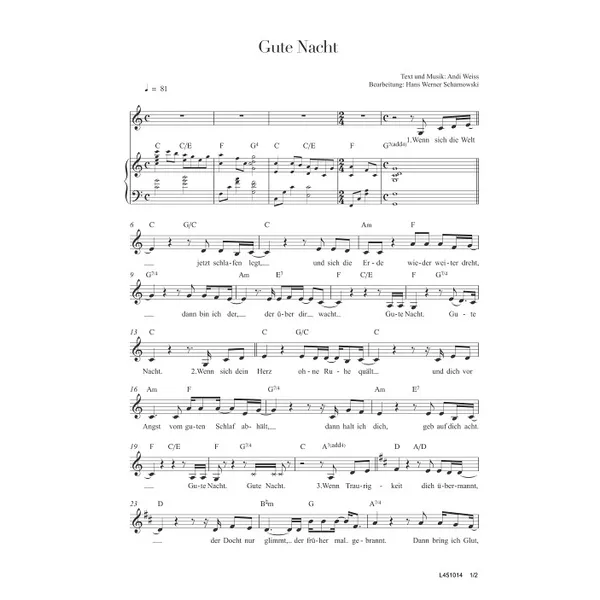 Produktbild des Artikels Gute Nacht (Noten - Download)