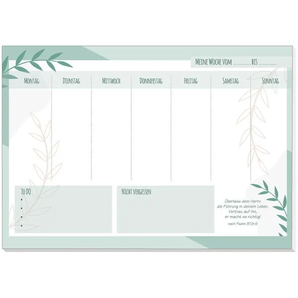 Produktbild des Artikels Wochenplaner "Farn" (Schreibwaren)