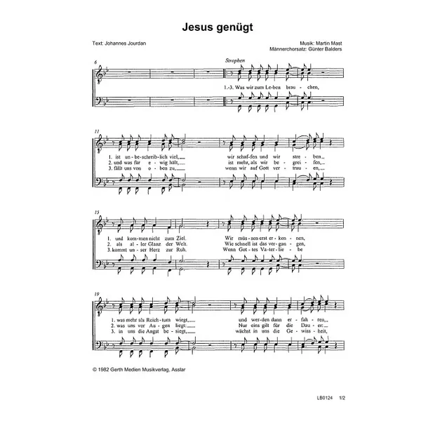 Produktbild des Artikels Jesus genügt (Noten - Download)