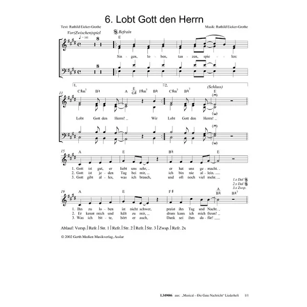 Produktbild des Artikels Lobt Gott den Herrn (Noten - Download)