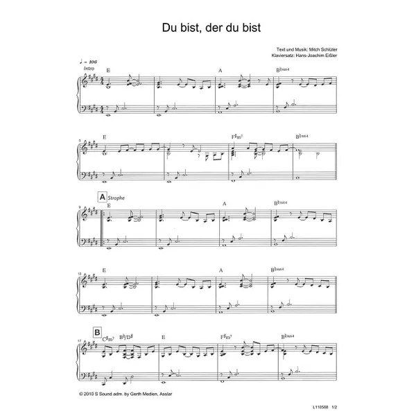 Produktbild des Artikels Du bist, der du bist (Noten - Download)