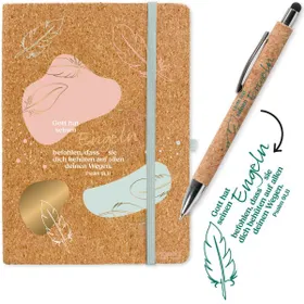 Produktbild des Artikels Set: Notizbuch Kork+Kugelschreiber "Gott hat seinen Engeln" (Schreibwaren - Gebunden)