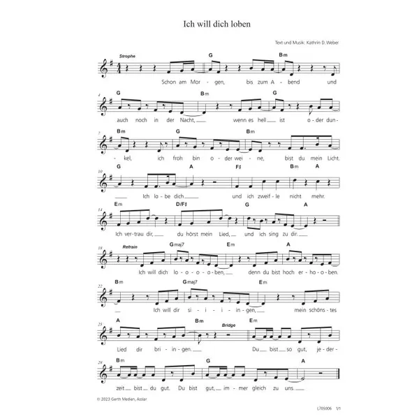 Produktbild des Artikels Ich will dich loben (Noten - Download)