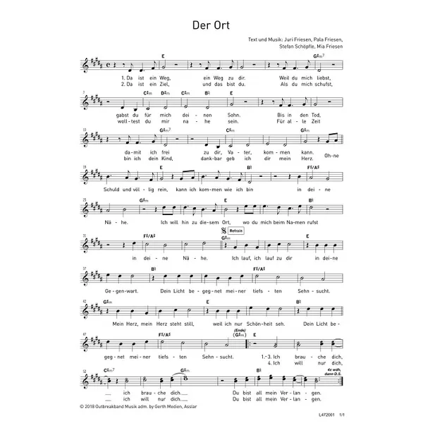 Produktbild des Artikels Der Ort (Noten - Download)