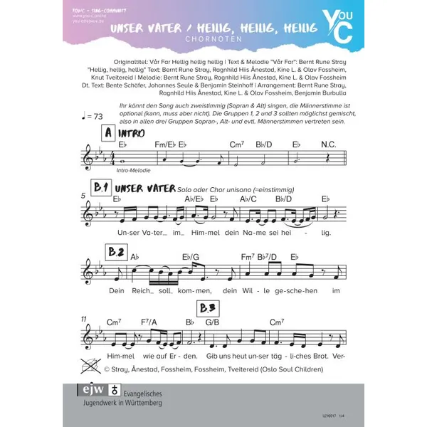 Produktbild des Artikels Unser Vater - Heilig, heilig, heilig (Noten - Download)