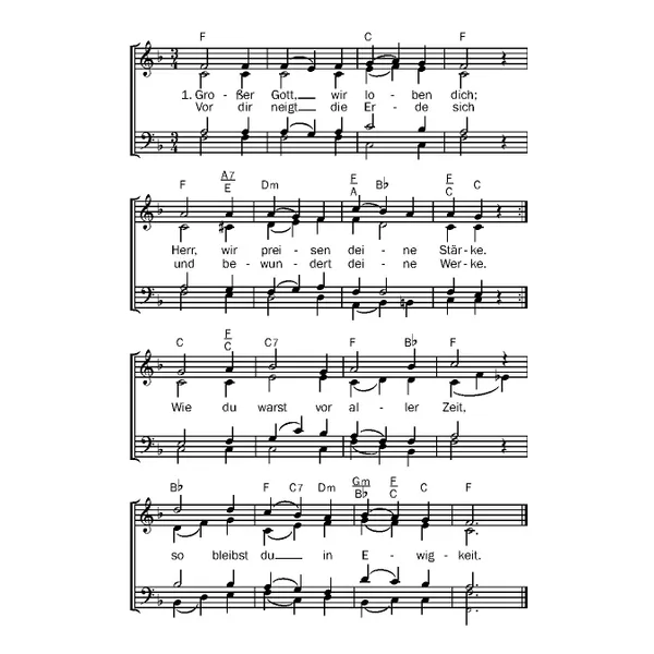 Produktbild des Artikels Großer Gott wir loben dich (Noten - Download)