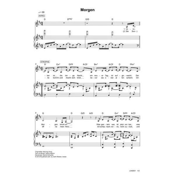 Produktbild des Artikels Morgen (Noten - Download)