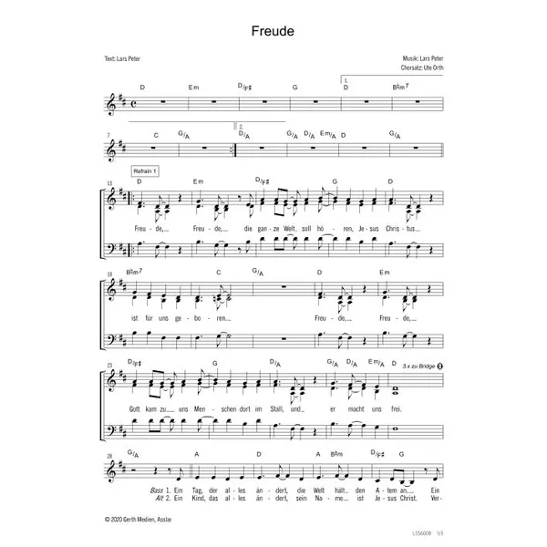 Produktbild des Artikels Freude (Noten - Download)