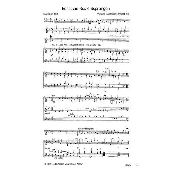 Produktbild des Artikels Es ist ein Ros entsprungen (Noten - Download)