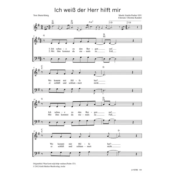 Produktbild des Artikels Ich weiß, der Herr hilft mir (Noten - Download)