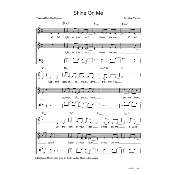 Produktbild des Artikels Shine on me (Noten - Download)
