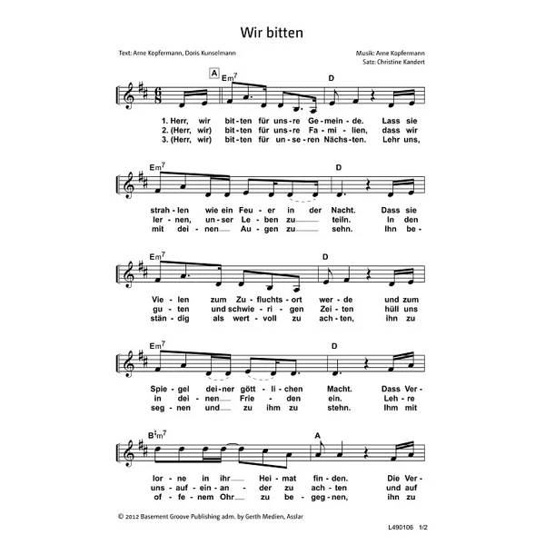 Produktbild des Artikels Wir bitten (Noten - Download)