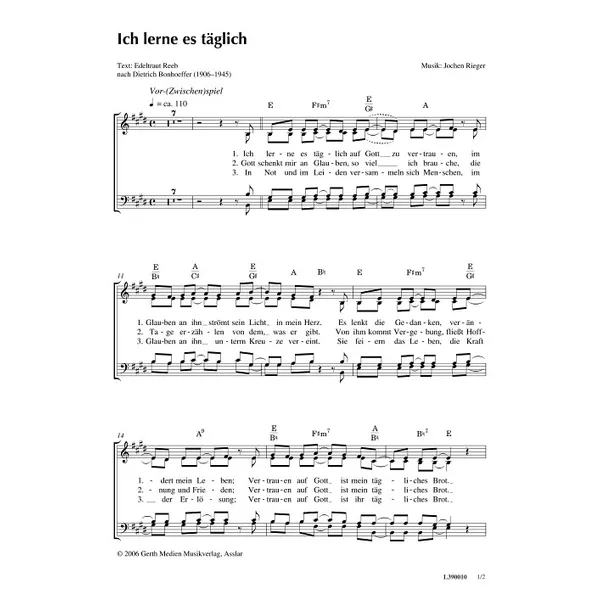 Produktbild des Artikels Ich lerne es täglich (Noten - Download)