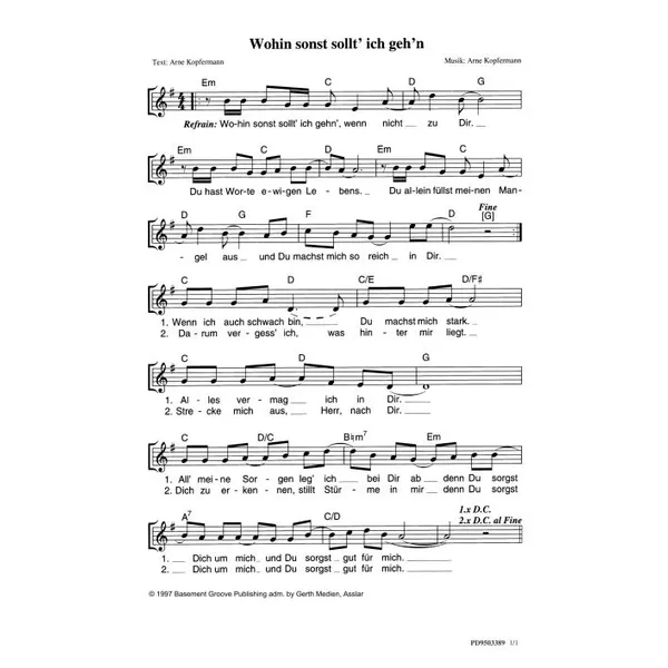 Produktbild des Artikels Wohin sonst sollt' ich gehn (Noten - Download)