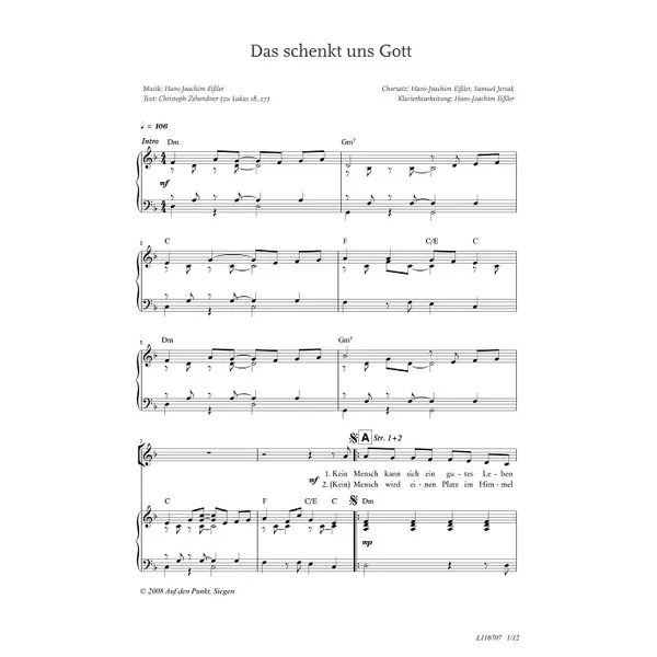Produktbild des Artikels Das schenkt uns Gott (Noten - Download)