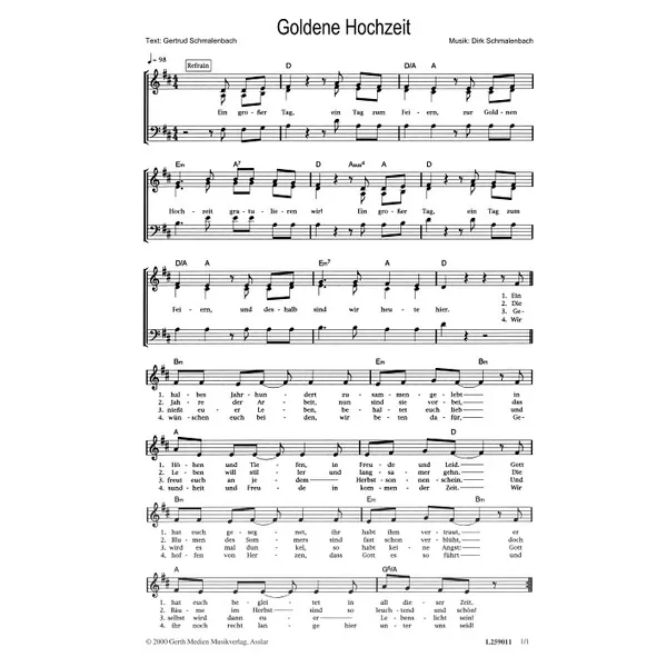 Produktbild des Artikels Goldene Hochzeit (Noten - Download)