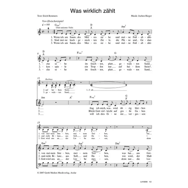 Produktbild des Artikels Was wirklich zählt (Noten - Download)