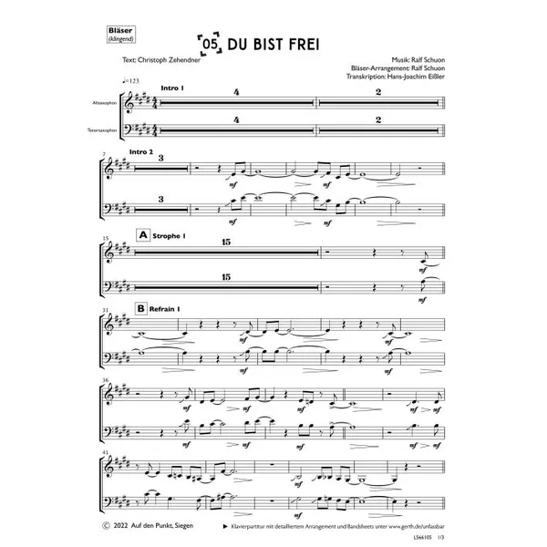 Produktbild des Artikels Du bist frei (Bläser) (Noten - Download)