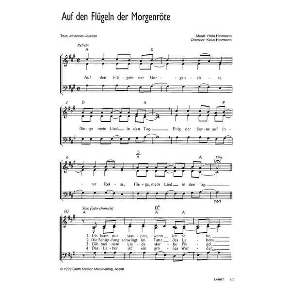 Produktbild des Artikels Auf den Flügeln der Morgenröte (Noten - Download)
