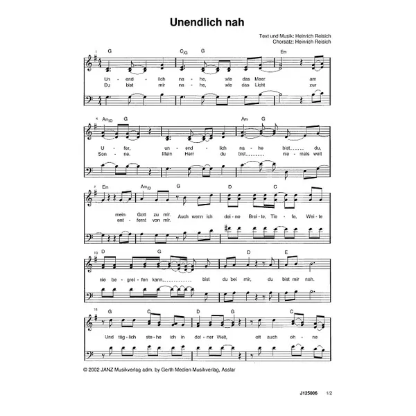 Produktbild des Artikels Unendlich nah (Noten - Download)