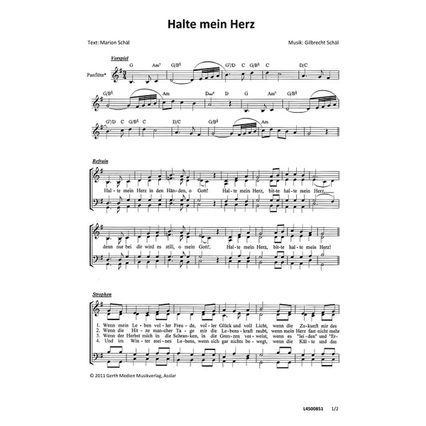 Produktbild des Artikels Halte mein Herz (Noten - Download)