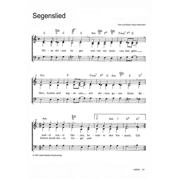 Produktbild des Artikels Segenslied (Noten - Download)