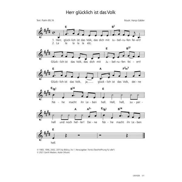 Produktbild des Artikels Herr glücklich ist das Volk (Noten - Download)