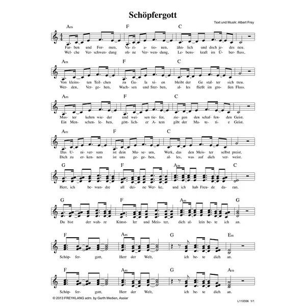 Produktbild des Artikels Schöpfergott (Noten - Download)