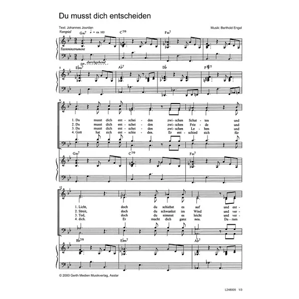 Produktbild des Artikels Du musst dich entscheiden (Noten - Download)