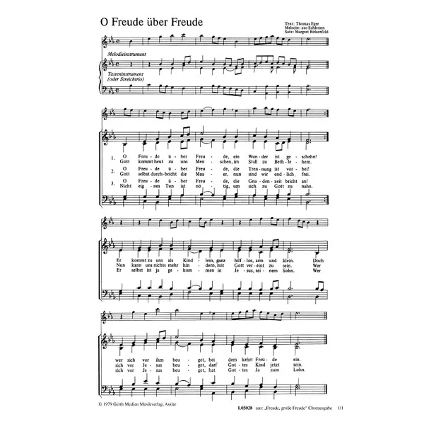Produktbild des Artikels O Freude über Freude (Noten - Download)