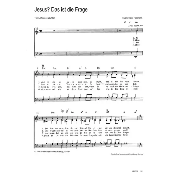 Produktbild des Artikels Jesus? Das ist die Frage (Noten - Download)