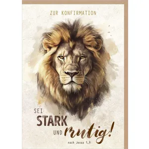 Produktbild des Artikels Faltkarte "Sei stark und mutig" - Löwe (Schreibwaren)