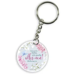 Produktbild des Artikels Schlüsselanhänger Grafik "Siehe, ich mache alles ..." Edelstahl ()