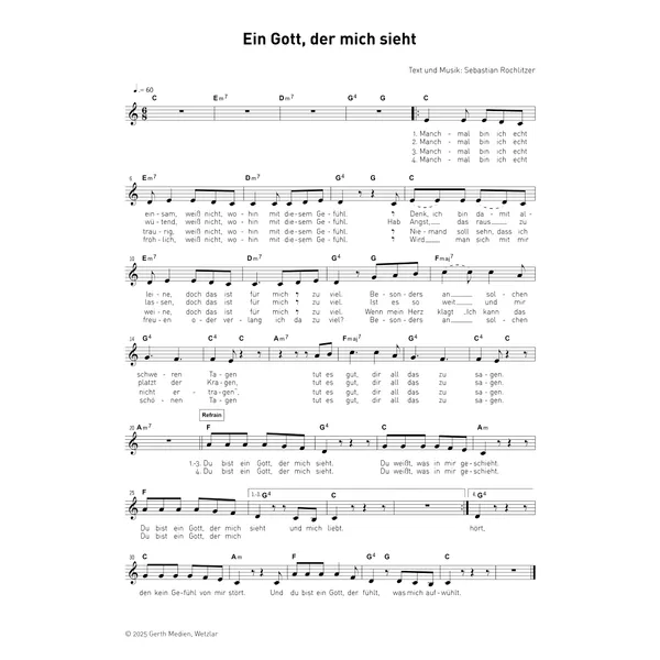 Produktbild des Artikels Ein Gott der mich sieht (Noten - Download)