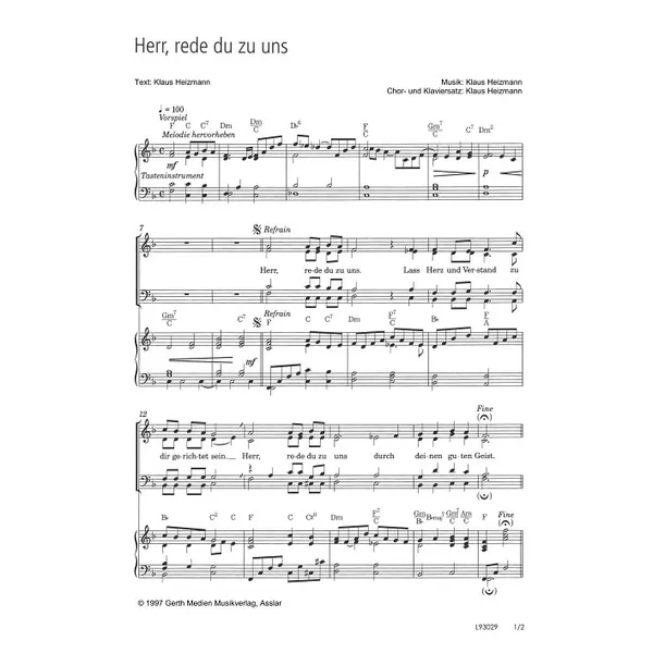 Produktbild des Artikels Herr, rede du zu uns (Noten - Download)