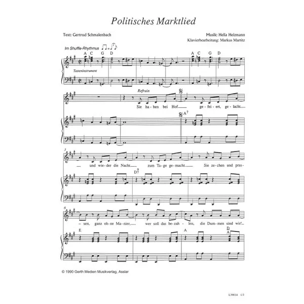 Produktbild des Artikels Politisches Marktlied (Noten - Download)