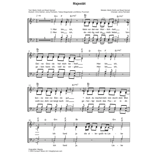 Produktbild des Artikels Majestät (Noten - Download)