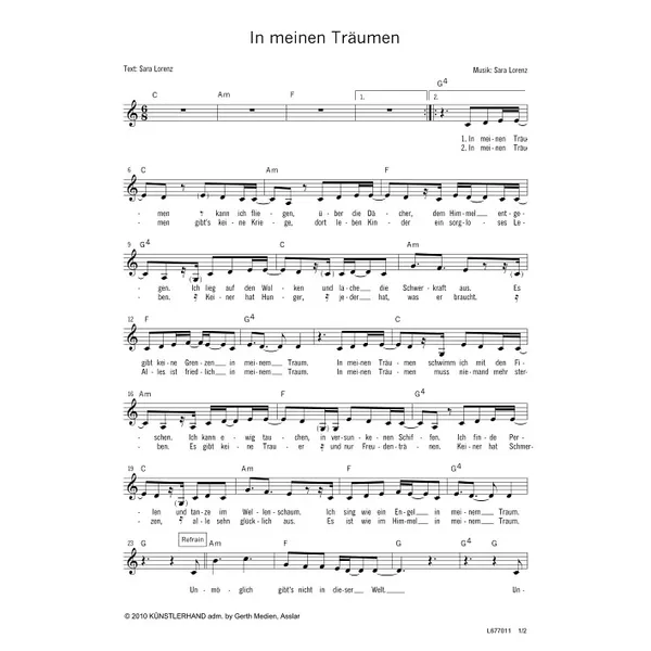 Produktbild des Artikels In meinen Träumen (Noten - Download)