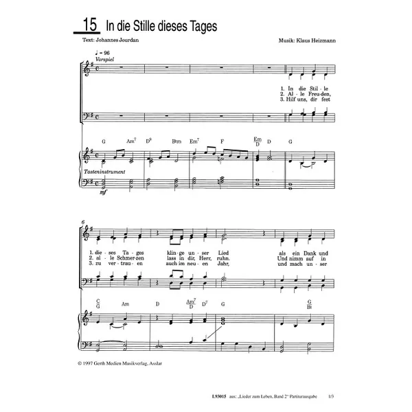 Produktbild des Artikels In die Stille dieses Tages (Noten - Download)