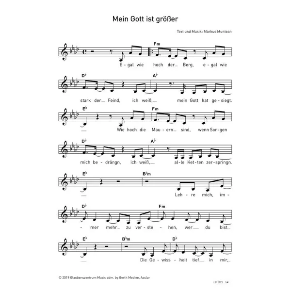 Produktbild des Artikels Mein Gott ist größer (Noten - Download)