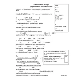 Produktbild des Artikels Ambassadors of hope (Leadsheet) (Noten - Download)
